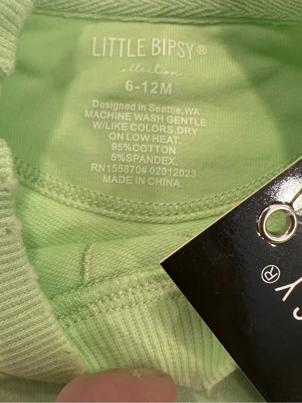 NWT Little Bipsy Neon Pocket Pullover and Jogger, Lime, 6-12 Months